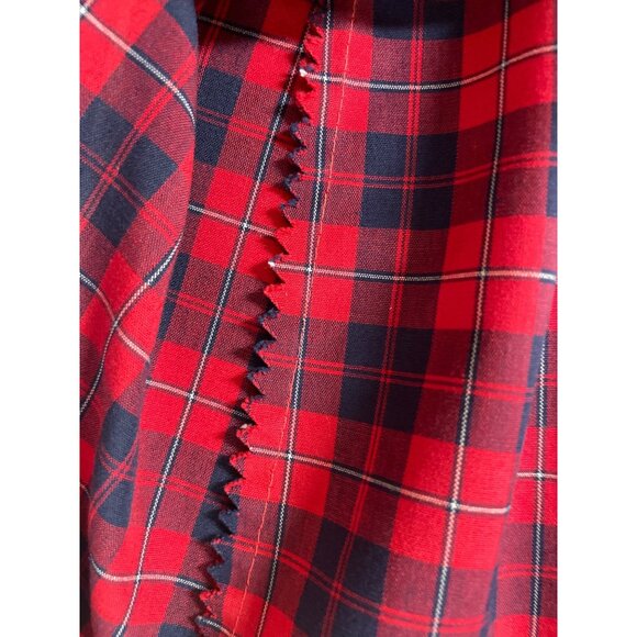 Vintage Sears Girls Plaid Smocked Dress w/Peter Pan Collar & Puff Sleeves Size 5 - Picture 8 of 8